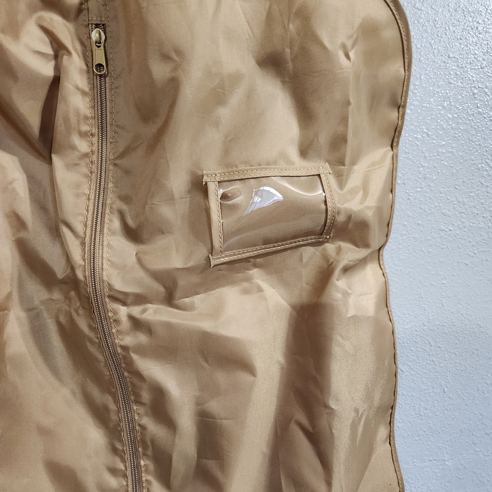 Burberry Tan Garment Bag Full Size Fold Up Nylon Carry Handles - Picture 7 of 8